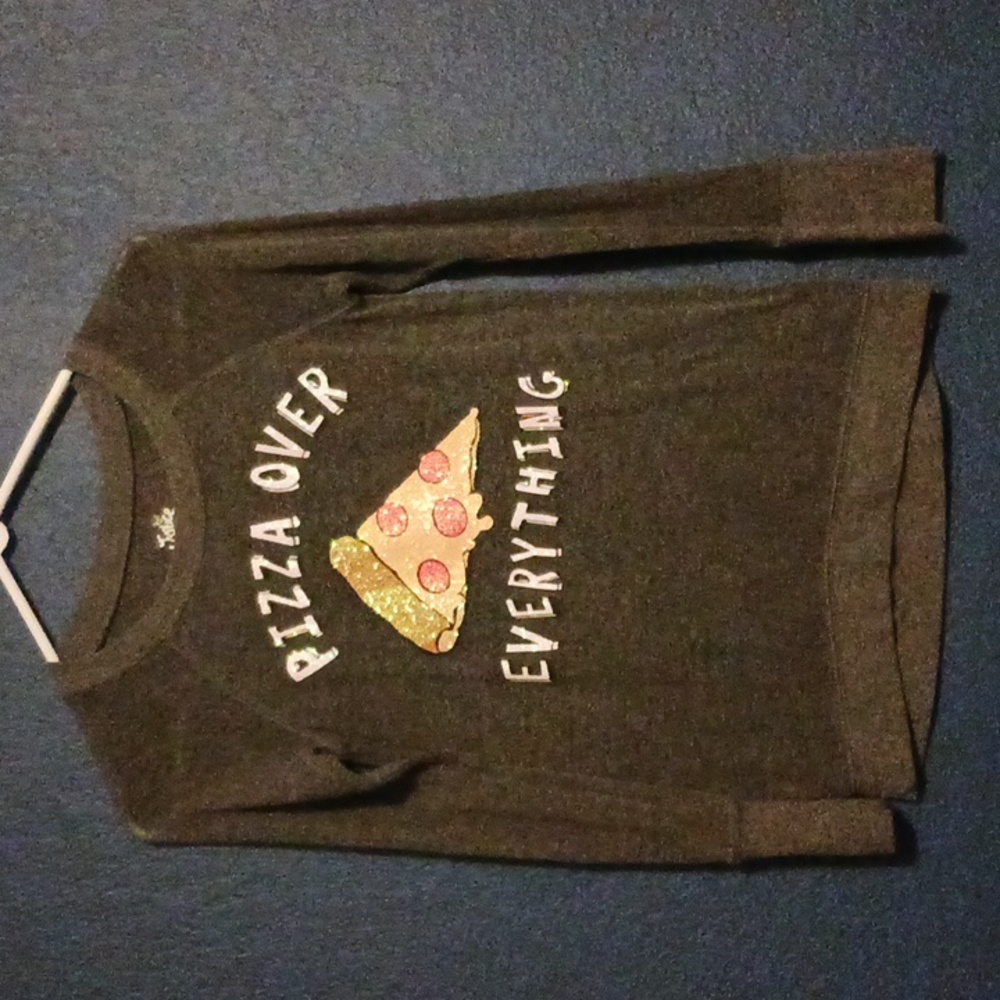 Justice girl long sleeves pizza over everything